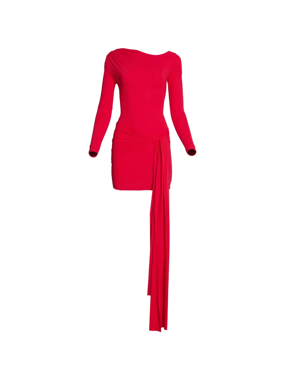 AXEL 113 Tina long-sleeve draped mini dress - Rosso