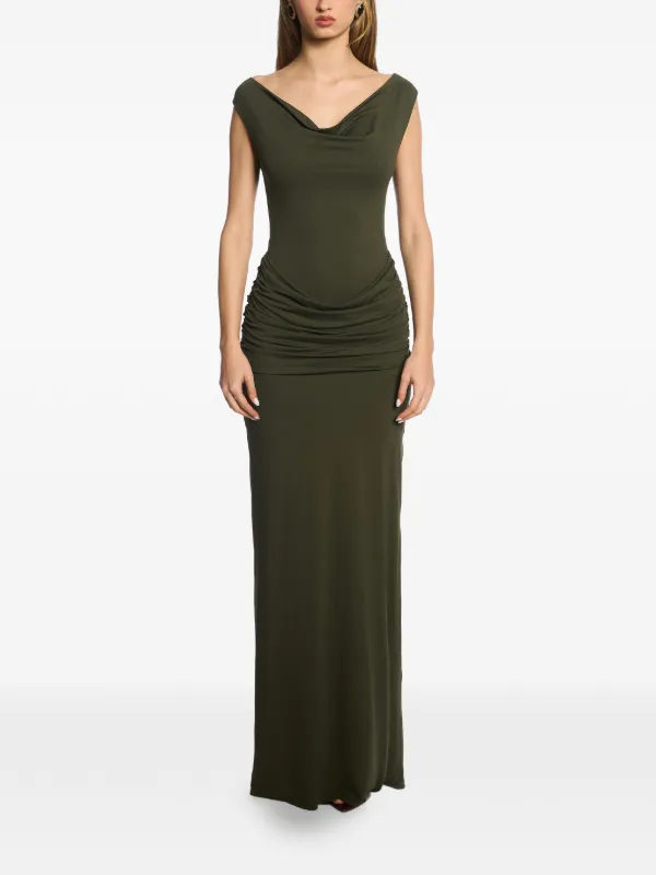 AXEL 113 Jessica Draped Maxi Dress | Green | FARFETCH AZ