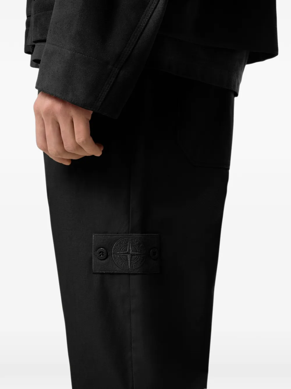 Stone Island Broek met patch Zwart