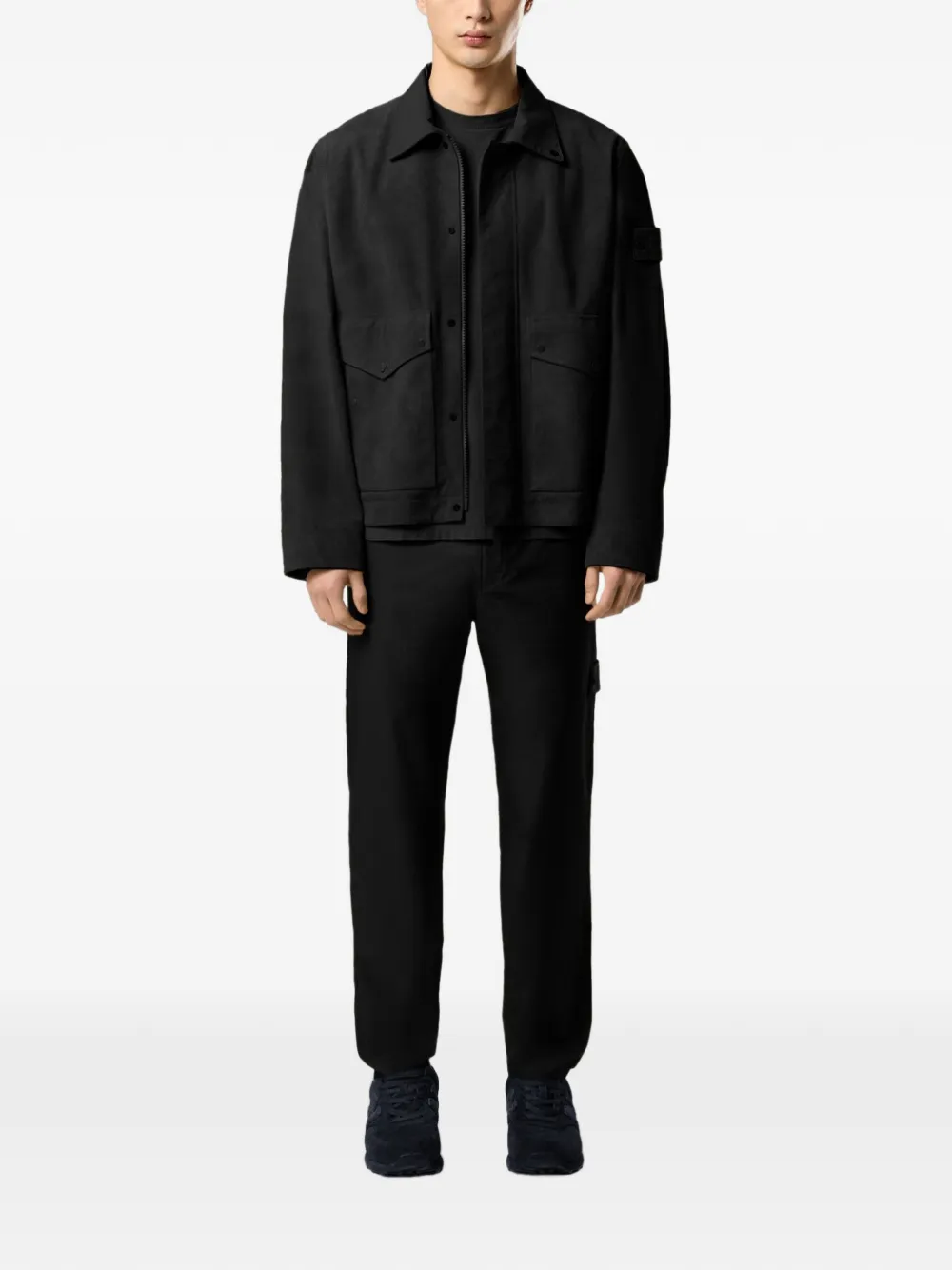 Stone Island Broek met patch Zwart