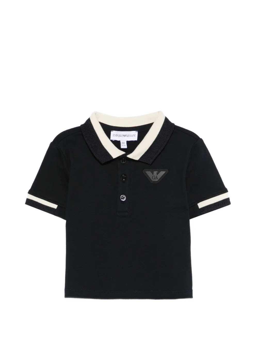 Emporio Armani Kids appliqué-logo polo shirt - Nero