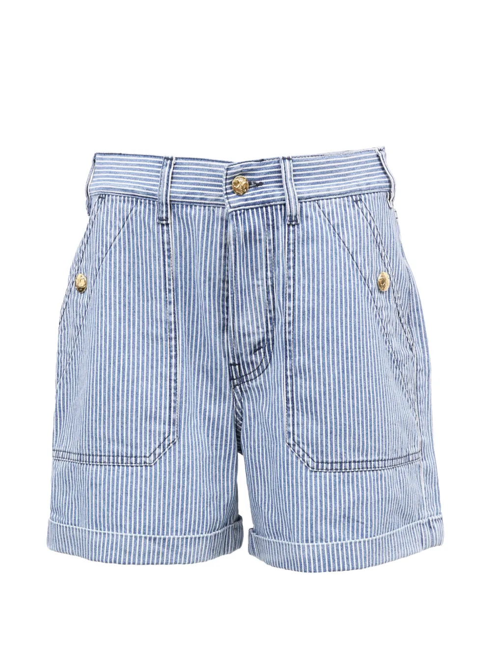 Celine Pre-Owned striped shorts - Blu