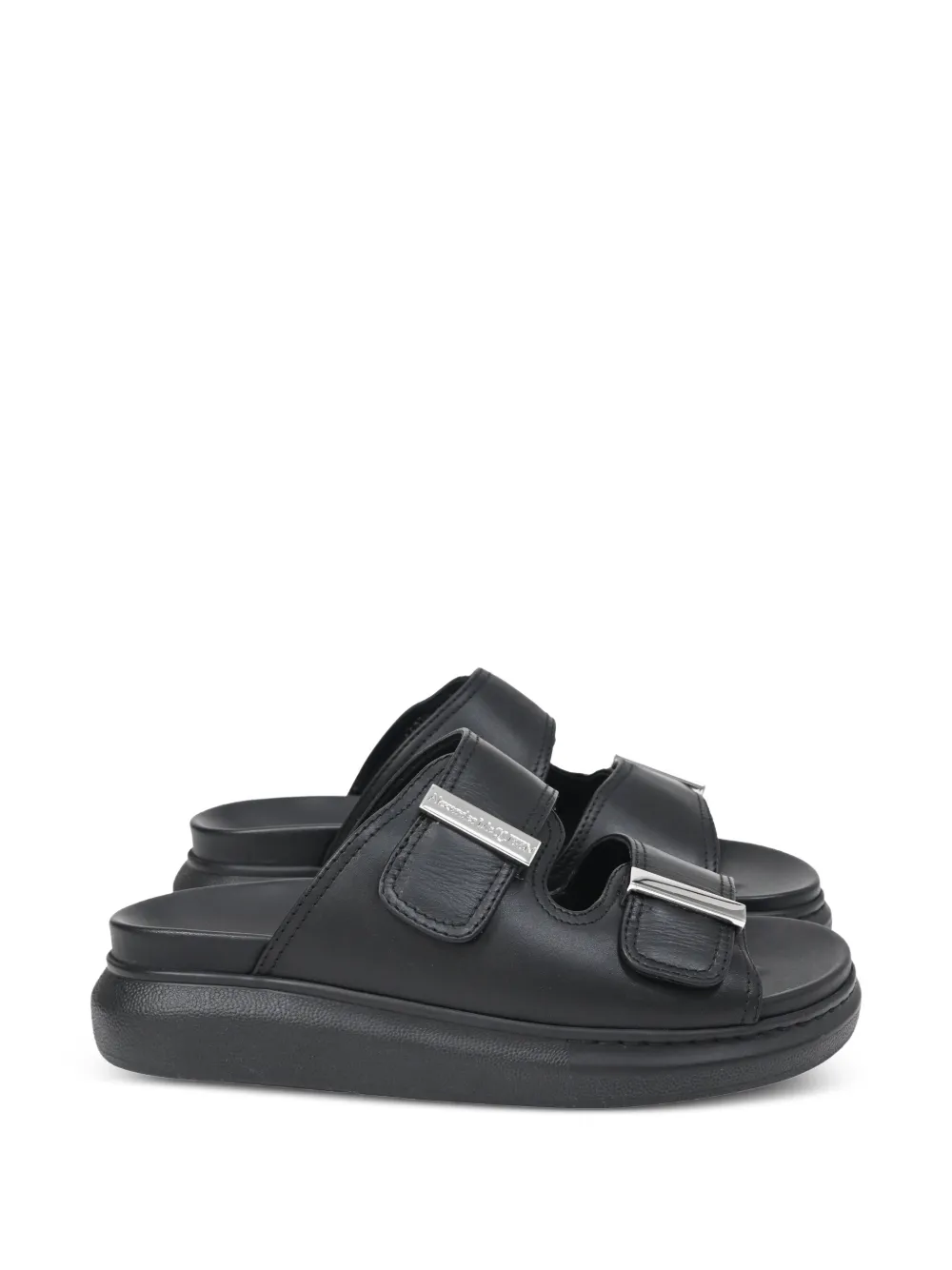 Alexander McQueen Pre-Owned Hybrid buckled leather sandals - Schwarz