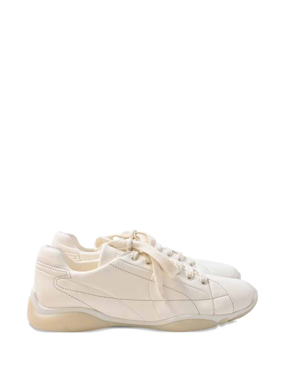Prada Pre-Owned leather sneakers - Bianco