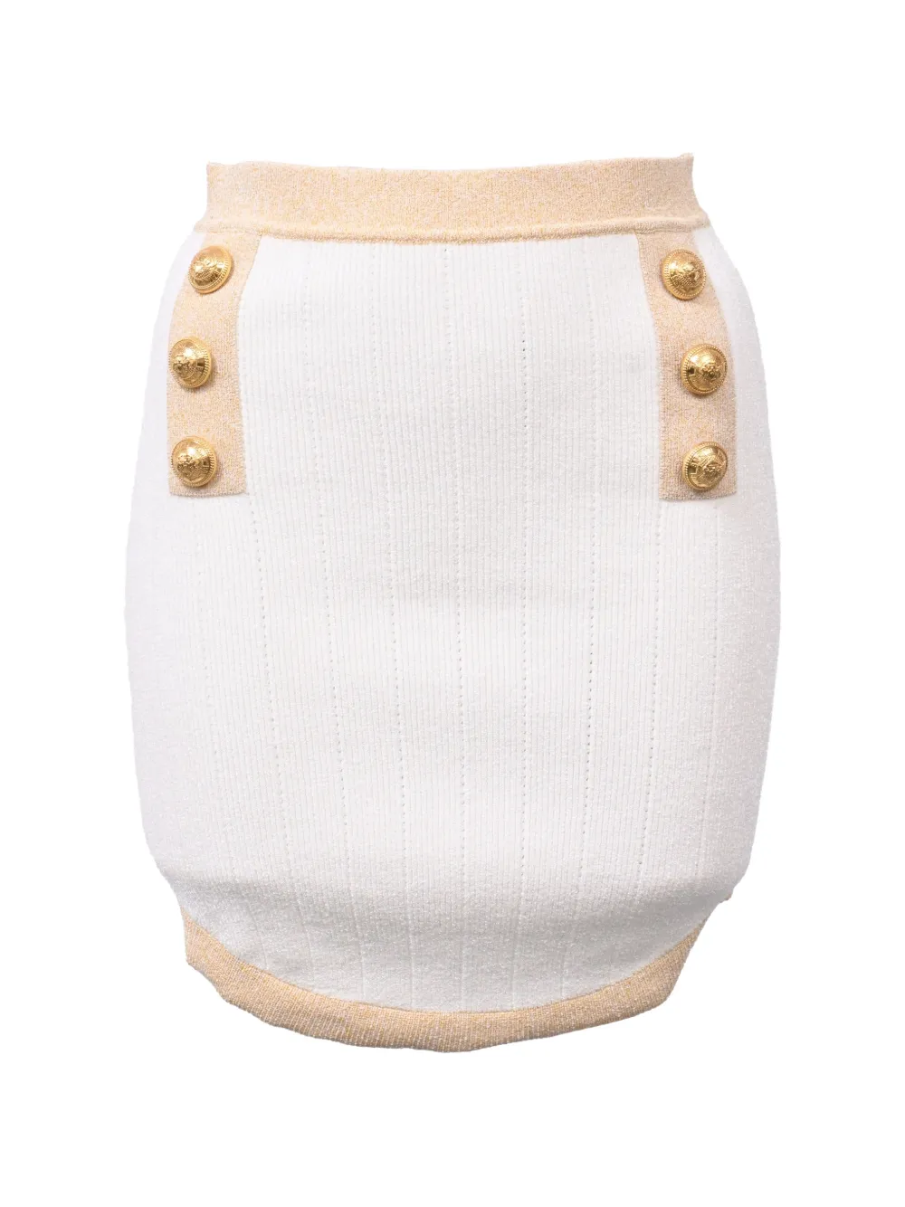 Balmain Pre-Owned button knitted mini skirt - Bianco