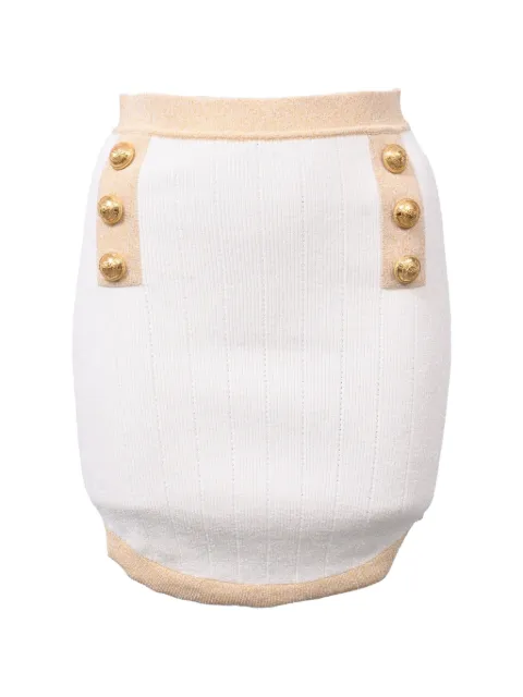 Balmain Pre-Owned minifalda de punto con botones