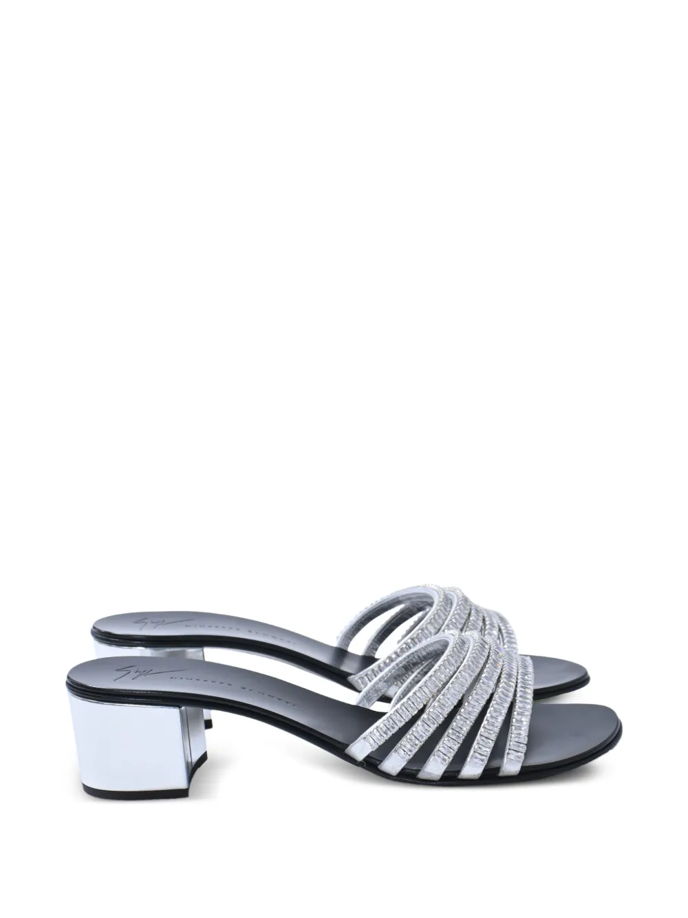 Giuseppe Zanotti Vintage crystal-embellished sandals - Argento
