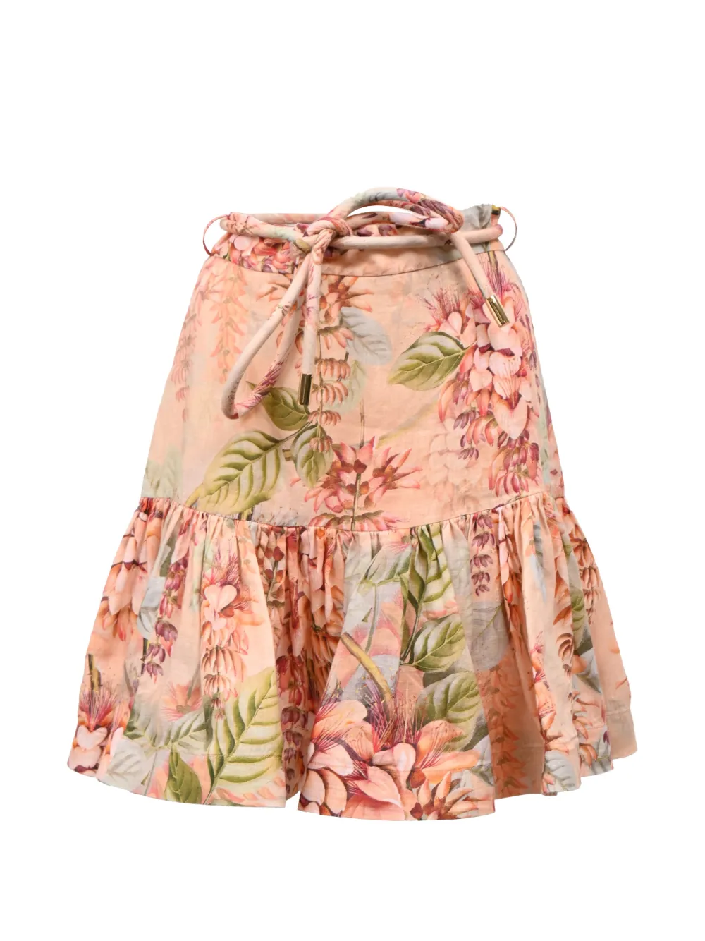 ZIMMERMANN Candescent Flip floral-print mini skirt - Arancione