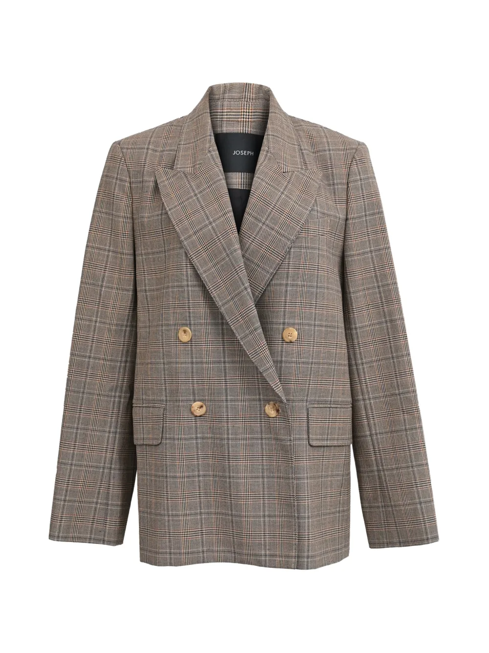 JOSEPH plaid-pattern double-breasted blazer - Marrone