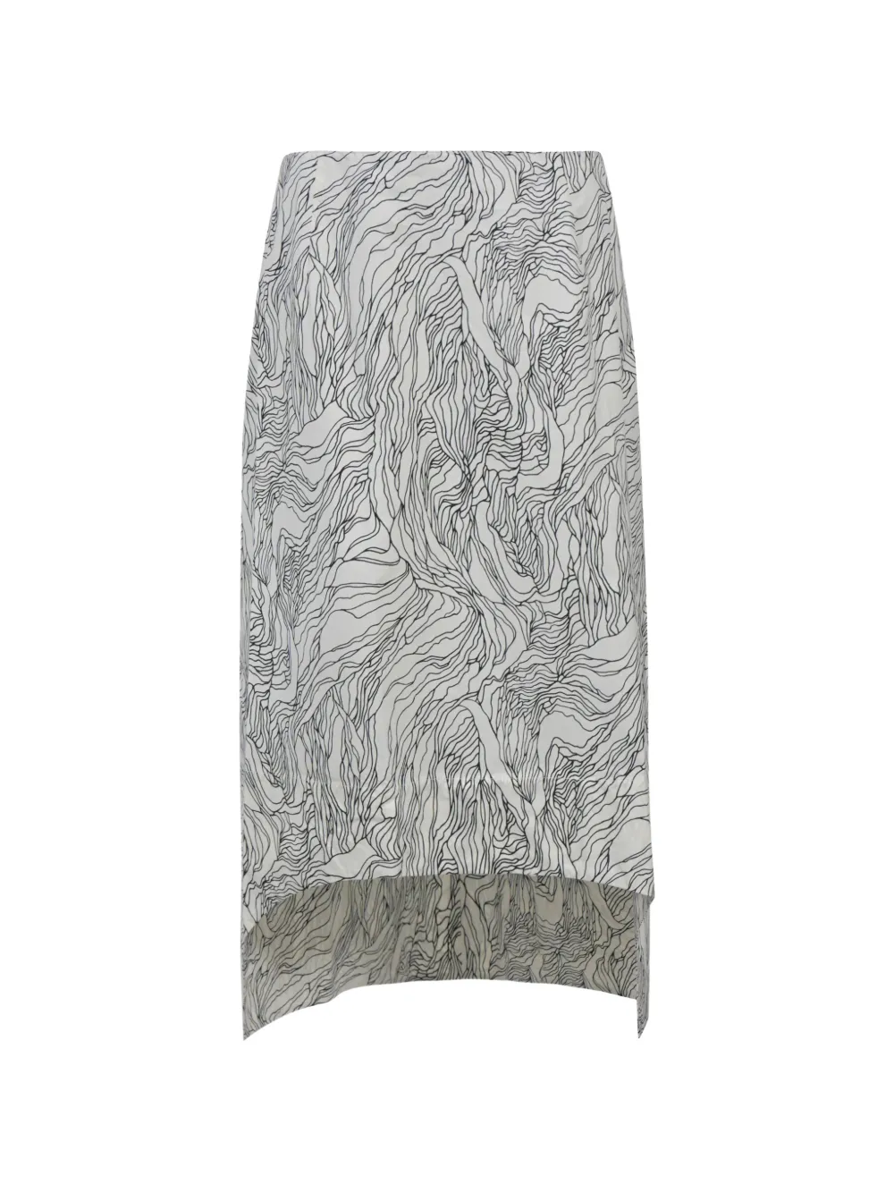 Marni Pre-Owned printed asymmetric midi skirt - Bianco