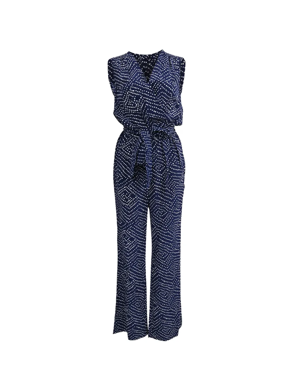 DVF Diane von Furstenberg Eva dotted belted jumpsuit - Blu