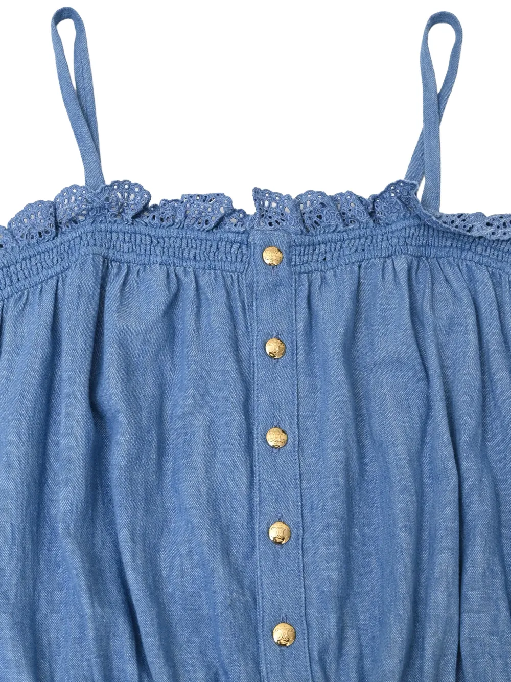 2024 Smocked Denim Jumpsuit