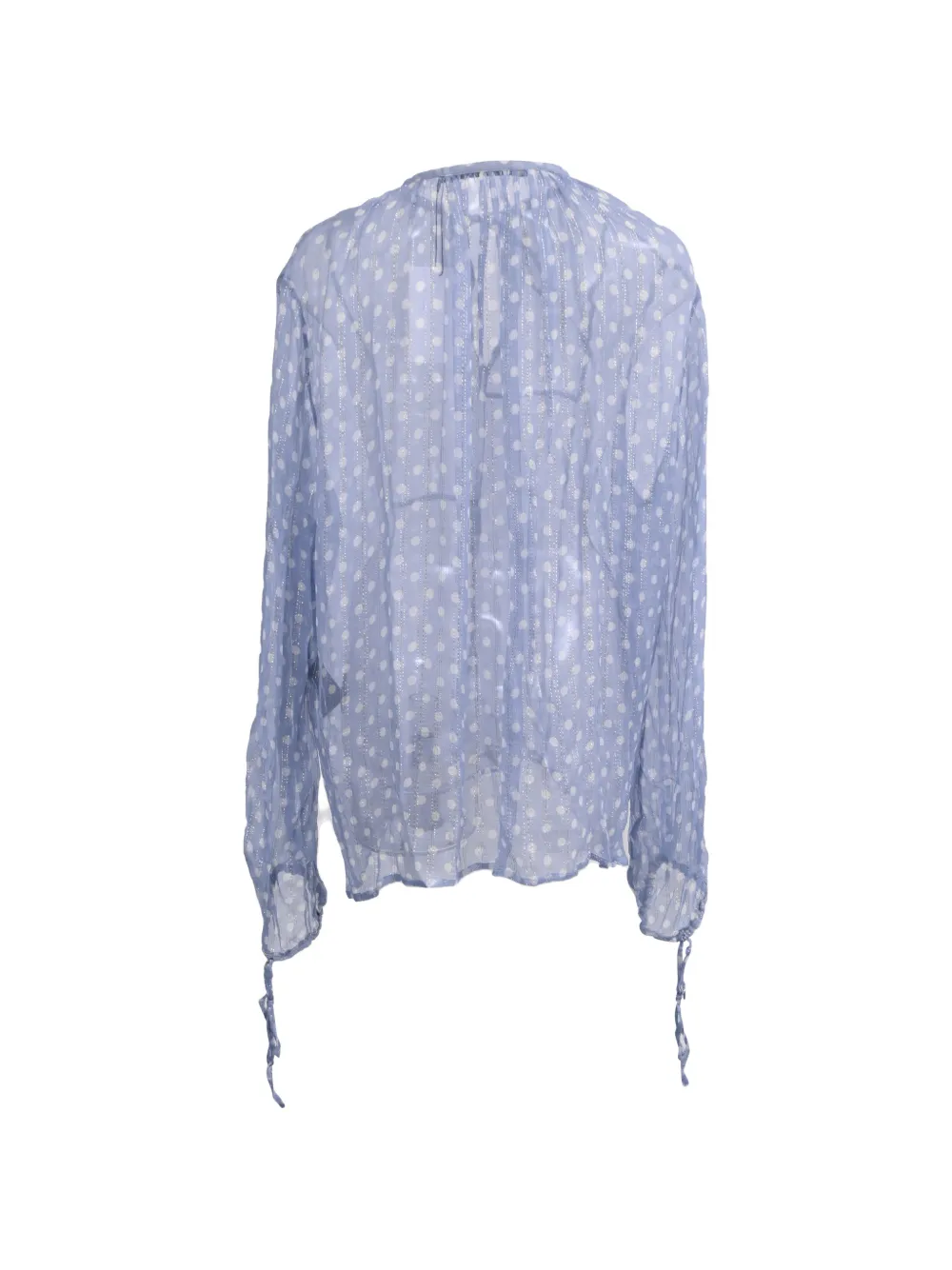 Haider Ackermann 2024polka-dot Tie-neck Blouse - Blue 