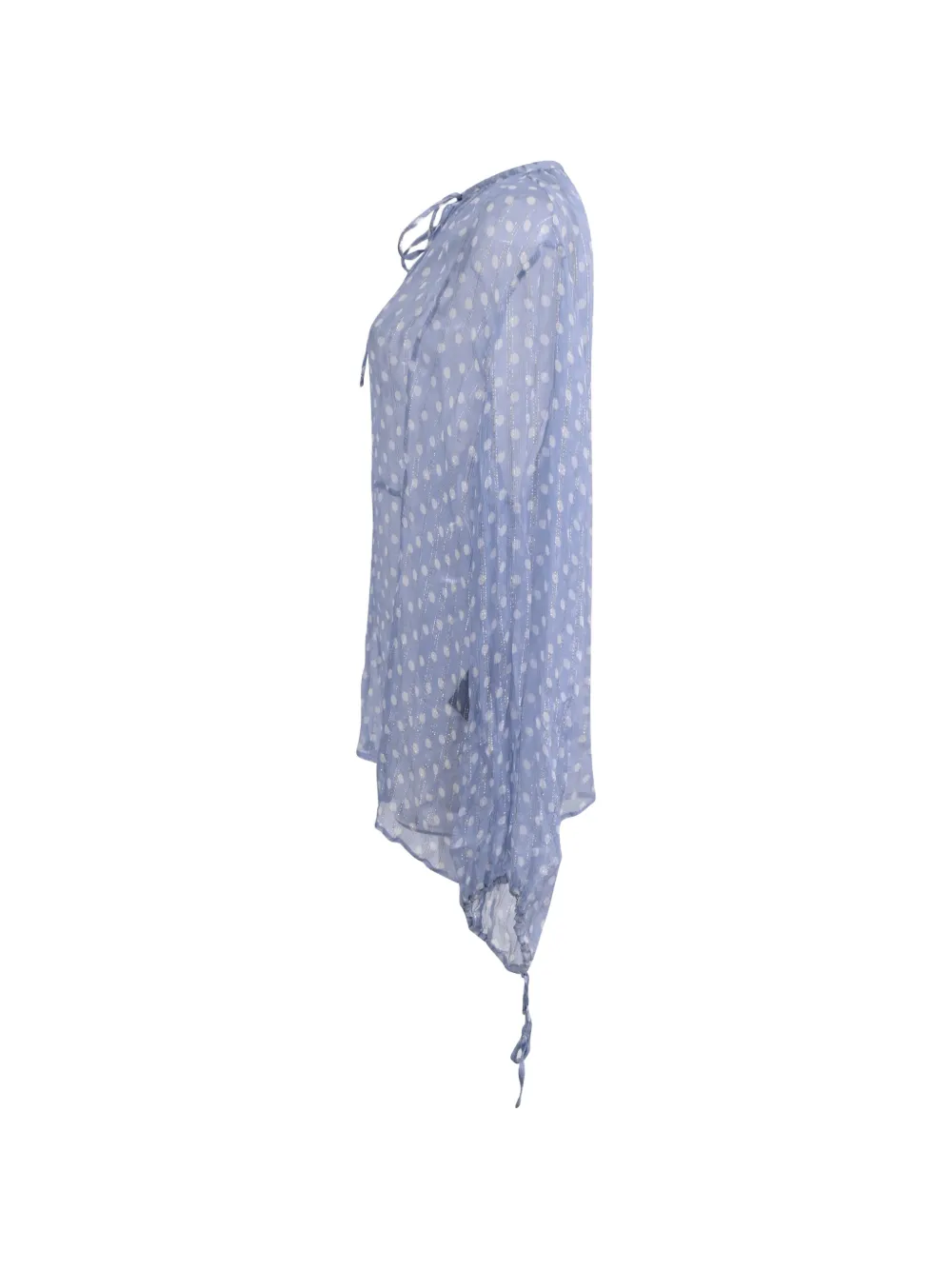  Haider Ackermann 2024polka-dot Tie-neck Blouse - Blue 
