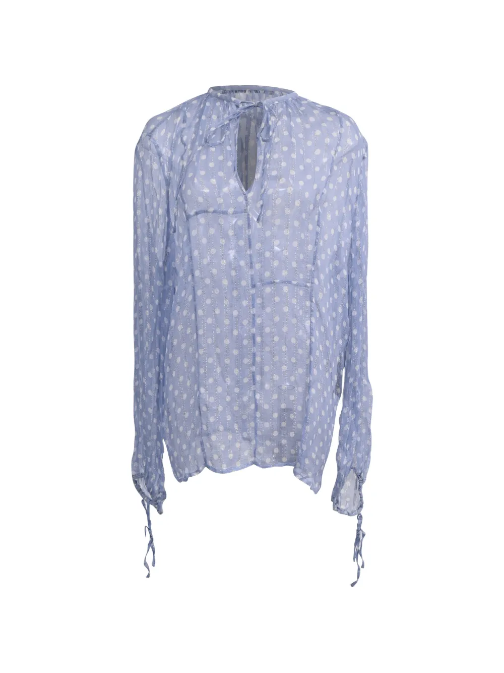 Haider Ackermann 2024polka-dot tie-neck blouse - Blu
