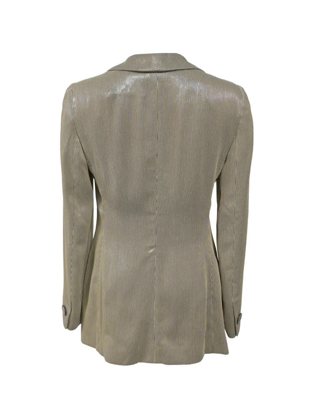 Pre-owned Giorgio Armani Sheered Striped Single-breasted Blazer In Neutral