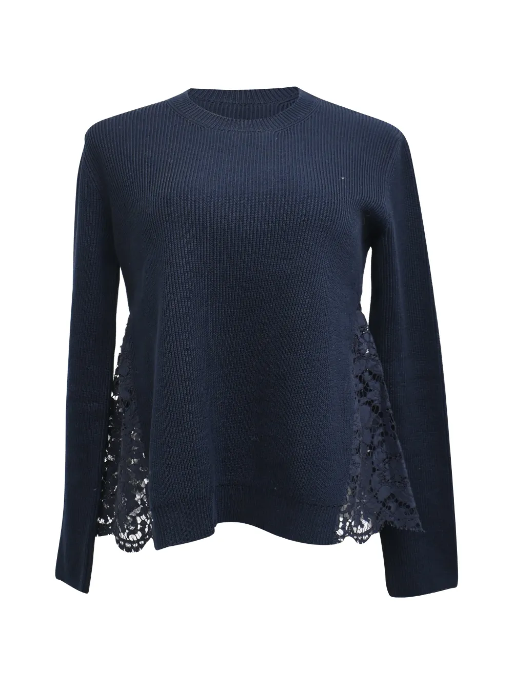 Valentino Garavani Pre-Owned lace-paneled sweater - Blu