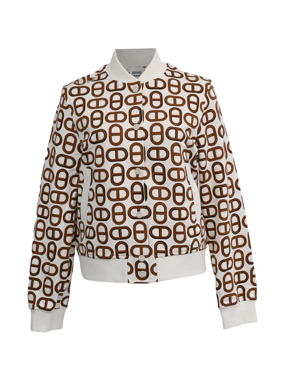Hermès Pre-Owned printed bomber jacket - Bianco