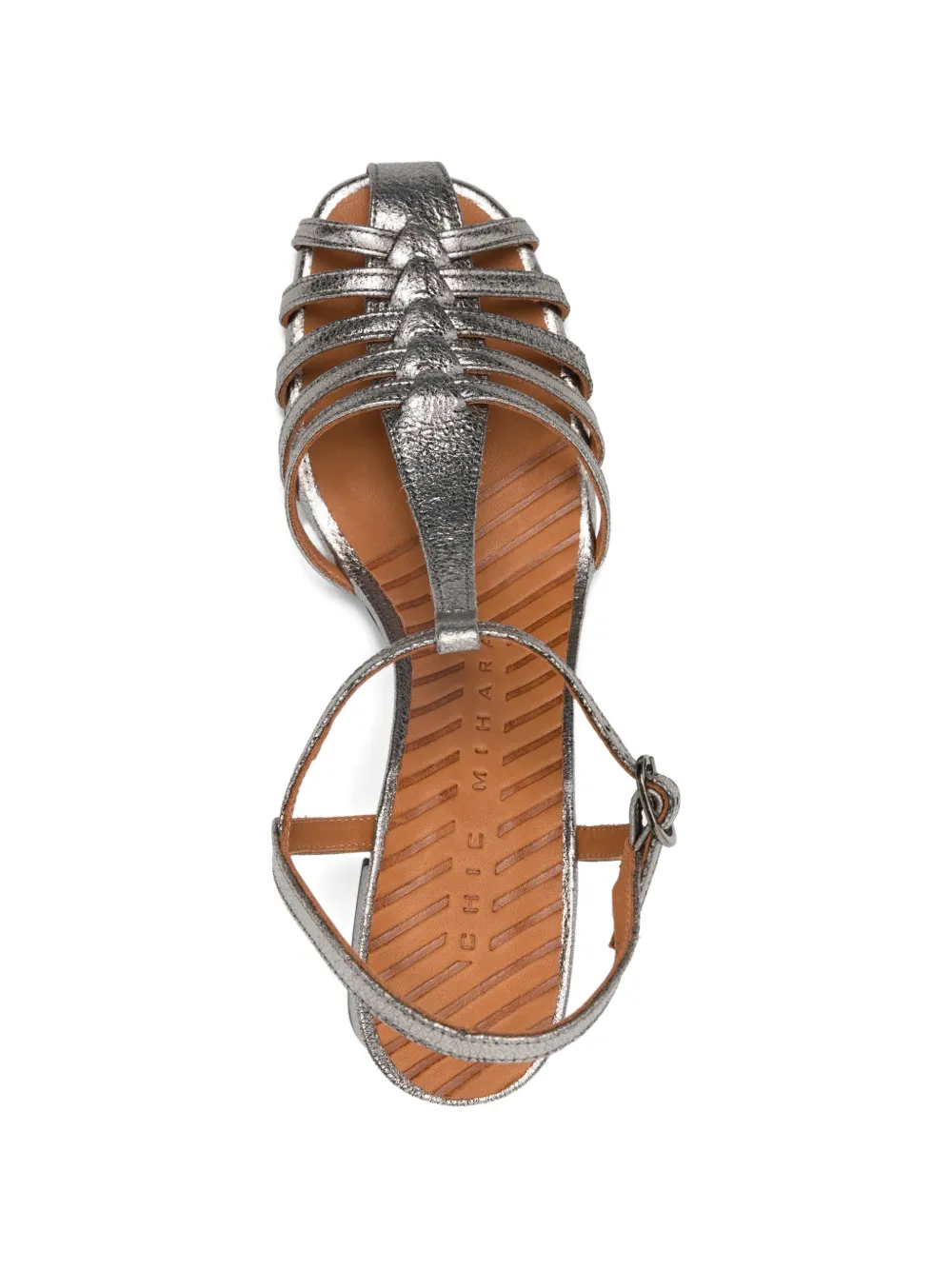 Chie Mihara Mustel leren sandalen met T-bandje Zilver