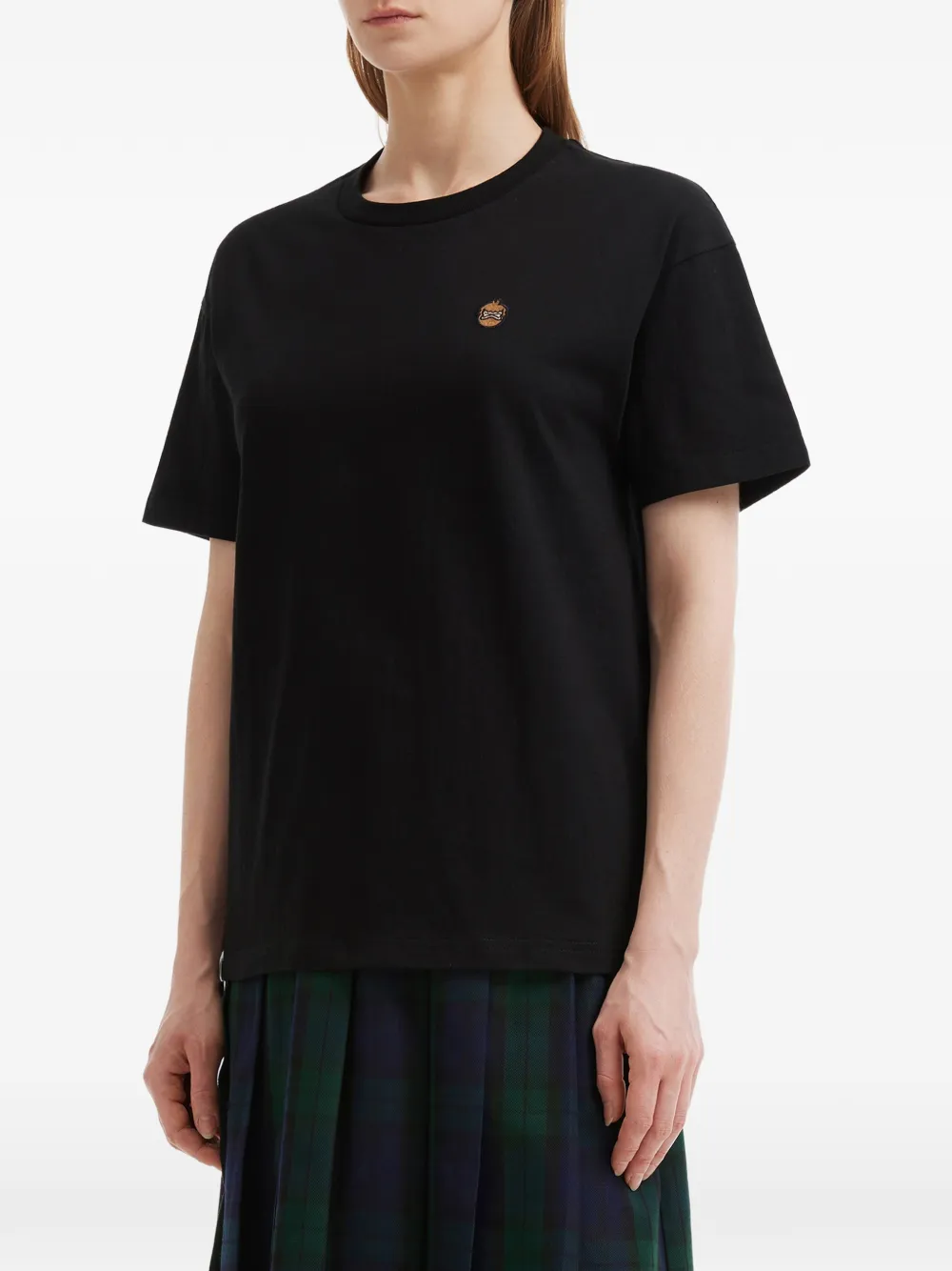  Fingercroxx Logo-embroidered T-shirt - Black 