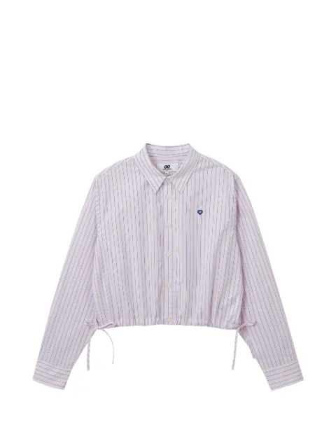 CHOCOOLATE chemise en coton rayée à lien de resserrage