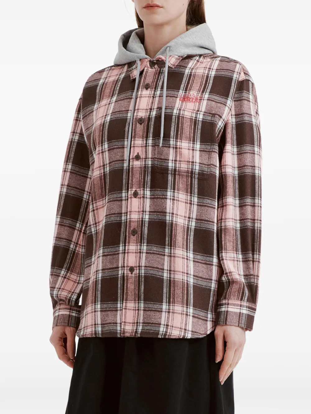 CHOCOOLATE Geruit jack met capuchon Roze