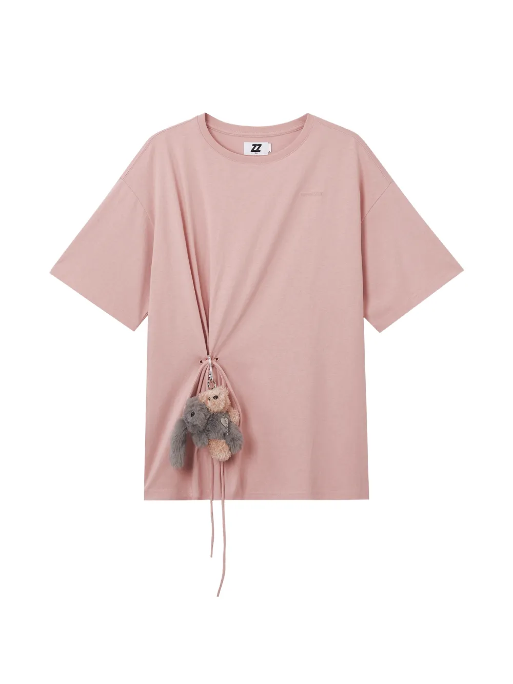 izzue T-shirt in cotone con coulisse - Rosa