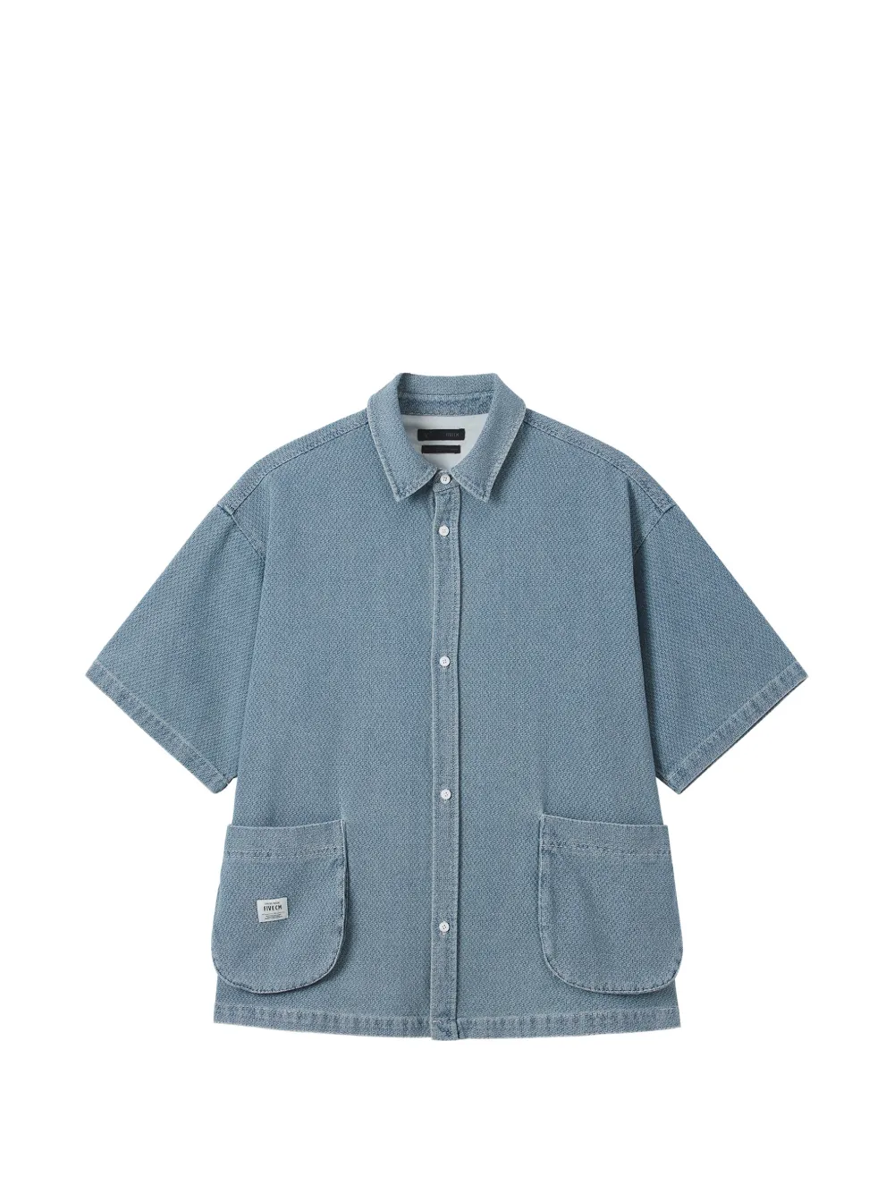 FIVE CM patch-pocket short-sleeve shirt - Blu