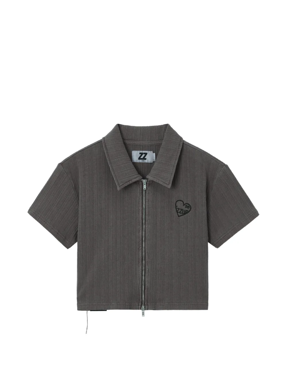 izzue Top a coste con zip - Grigio