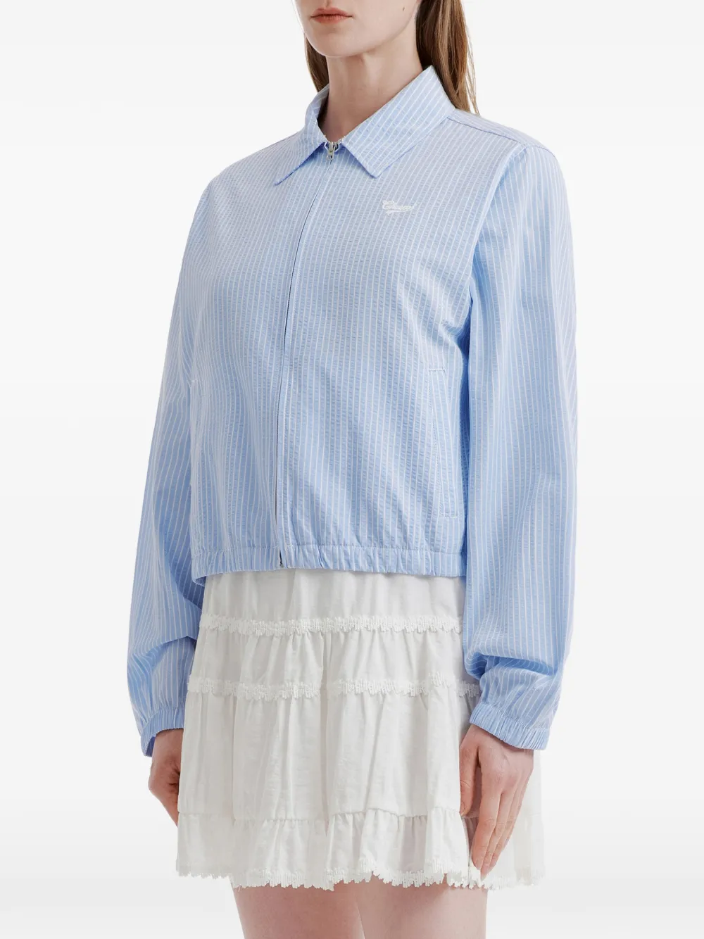  Chocoolate Striped Zip-up Jacket - Blue 