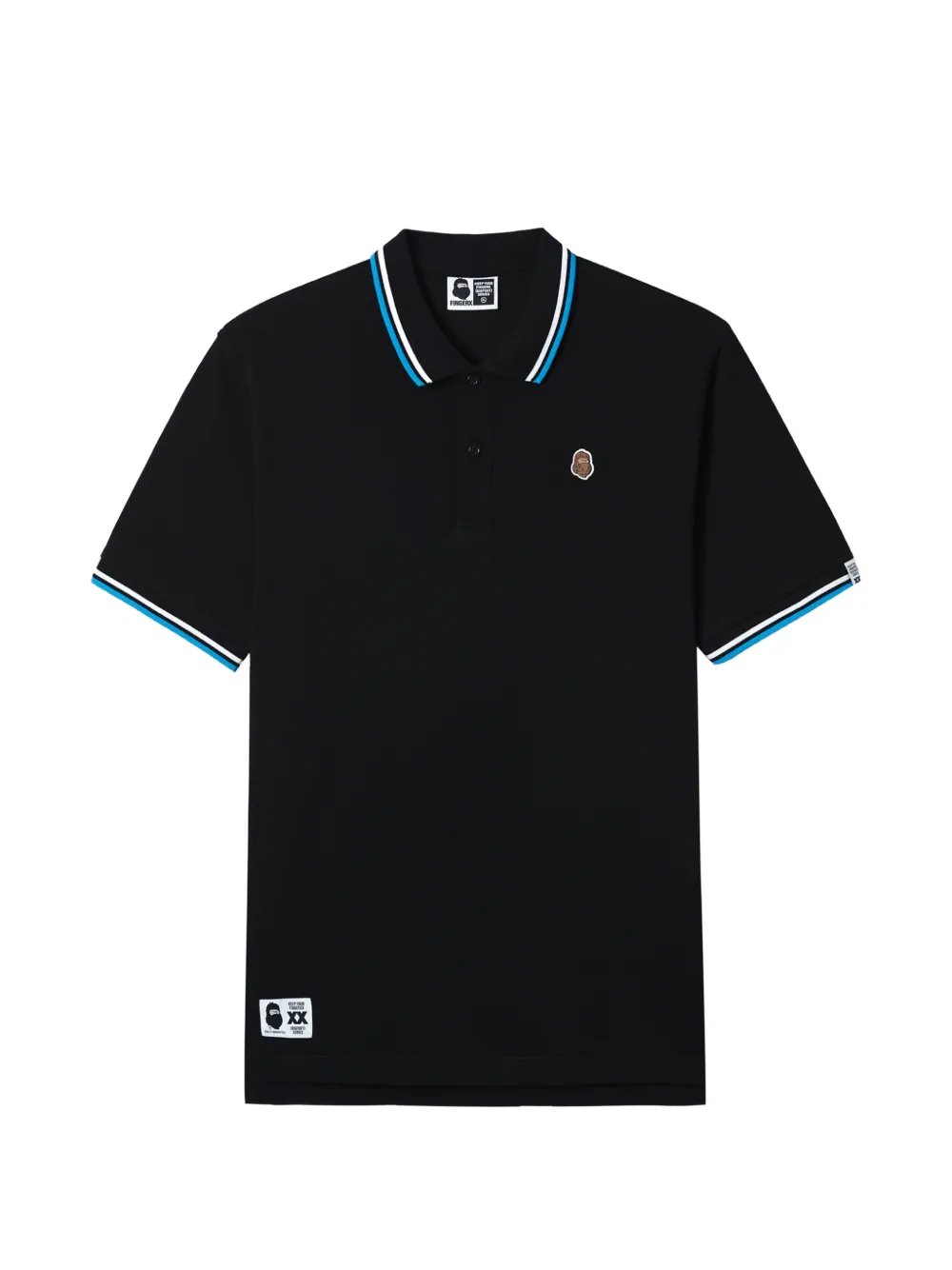FINGERCROXX logo-appliqué polo shirt - Nero