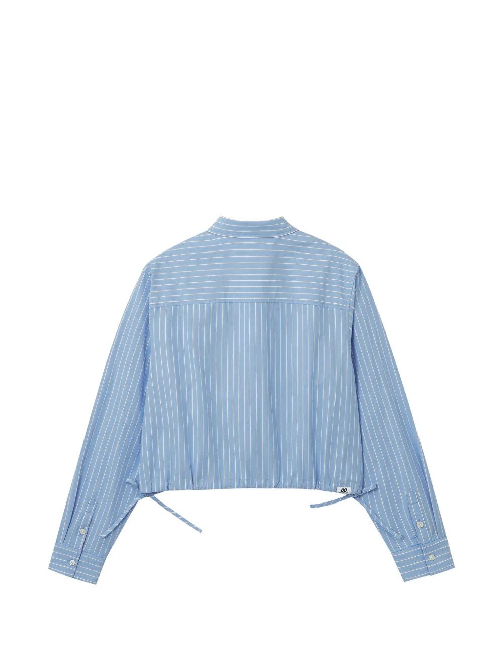 Striped Drawstring-Details Cotton Shirt