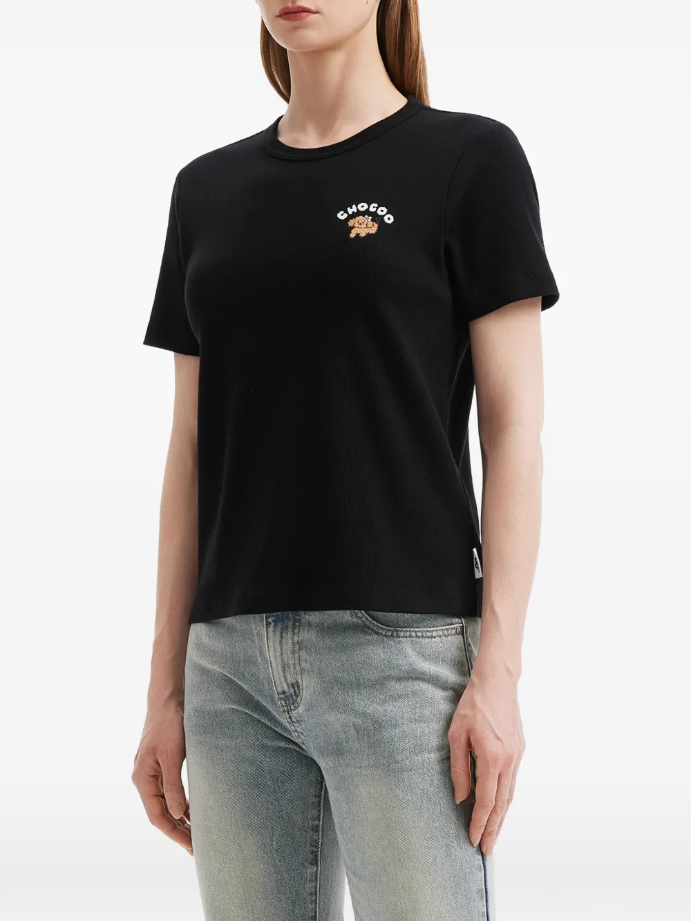 Embroidered-Detail Cotton T-Shirt