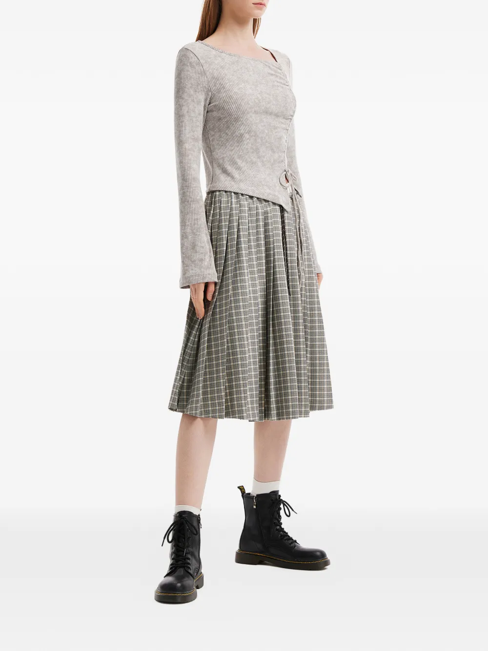  Tout A Coup Drawstring Square-neck Top - Neutrals 