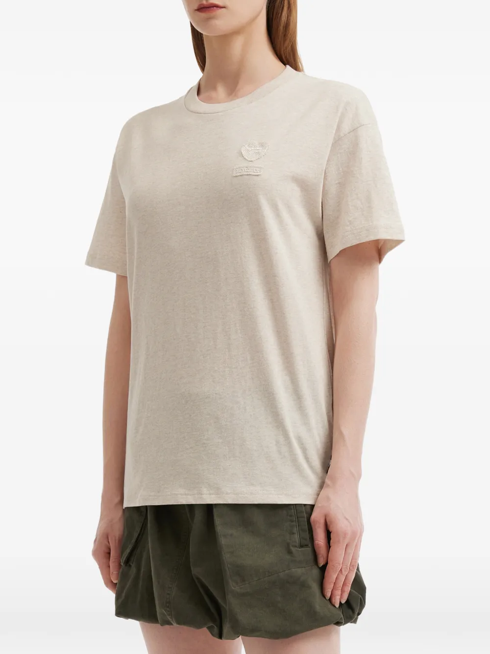 Fingercroxx Heart-logo-patch T-shirt - Neutrals 