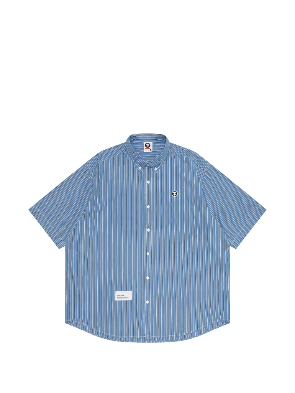 AAPE BY *A BATHING APE® Camicia a righe con applicazione - Blu