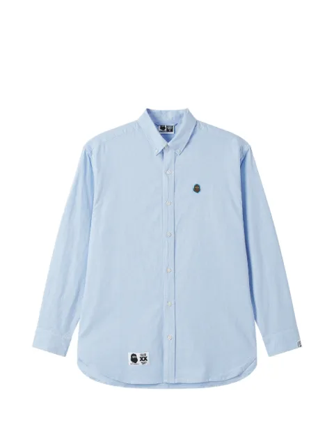 FINGERCROXX buttoned logo-patch shirt