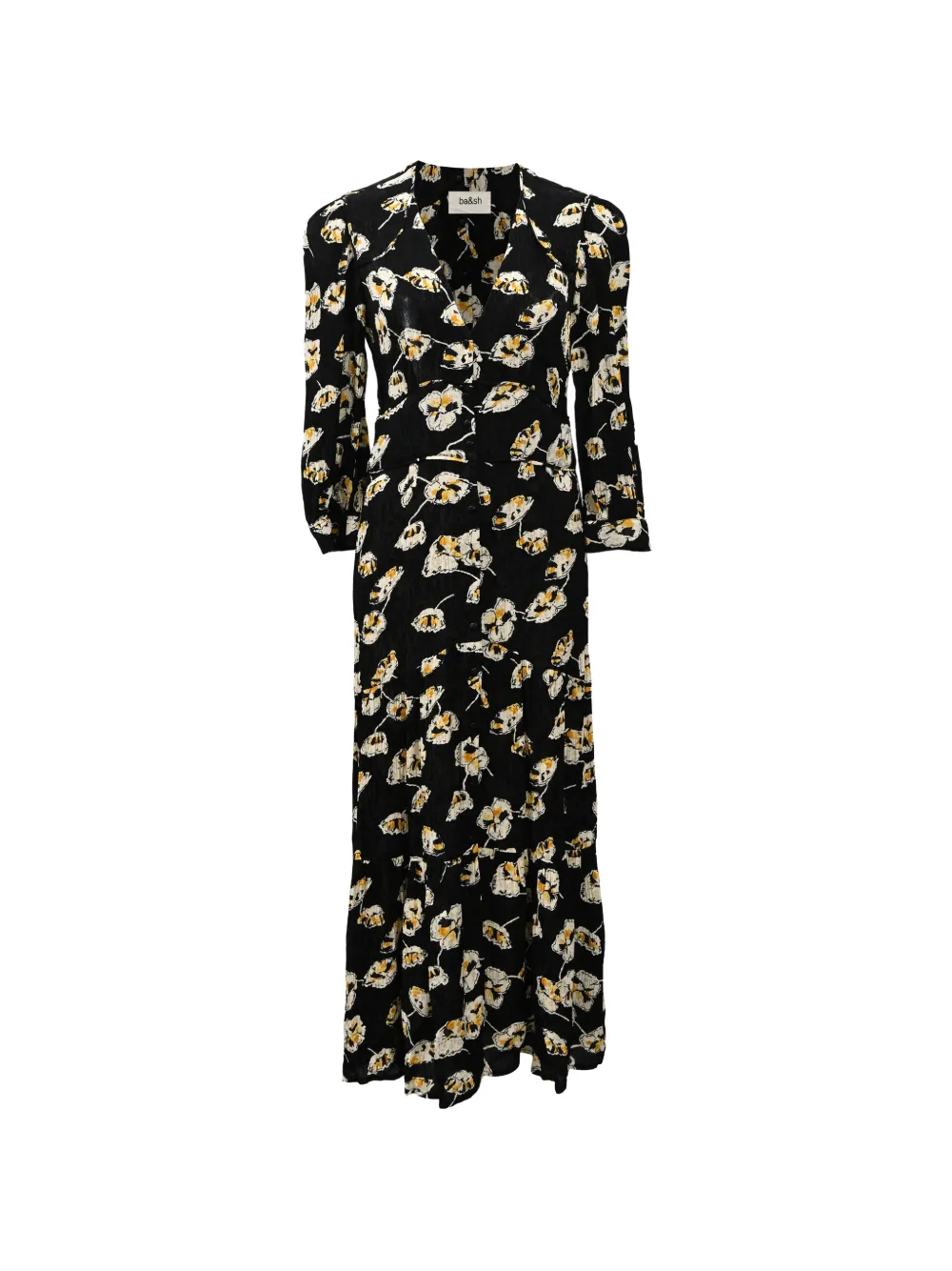 Ba&Sh Ullia floral-print midi dress - Nero