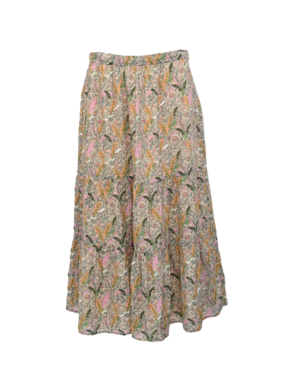 Ba&Sh Julia floral-print ruffled midi skirt - Verde