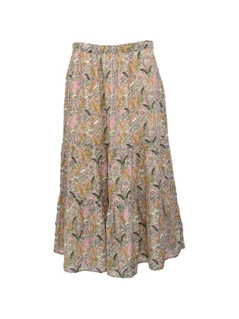 Ba&Sh Julia floral-print ruffled midi skirt