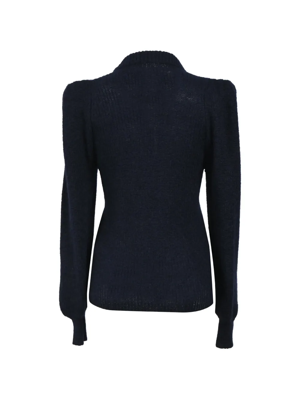 Pre-owned Ba&sh Puff-sleeve Polo Jumper In Blue