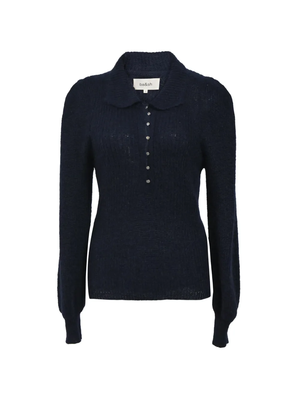 Ba&Sh puff-sleeve polo jumper - Blu