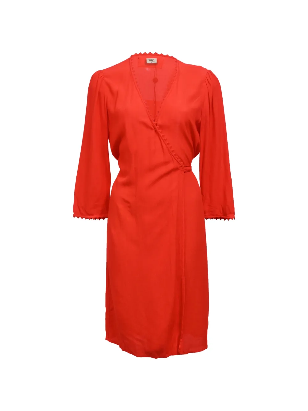 Ba&Sh scallop-edge wrap dress - Rosso