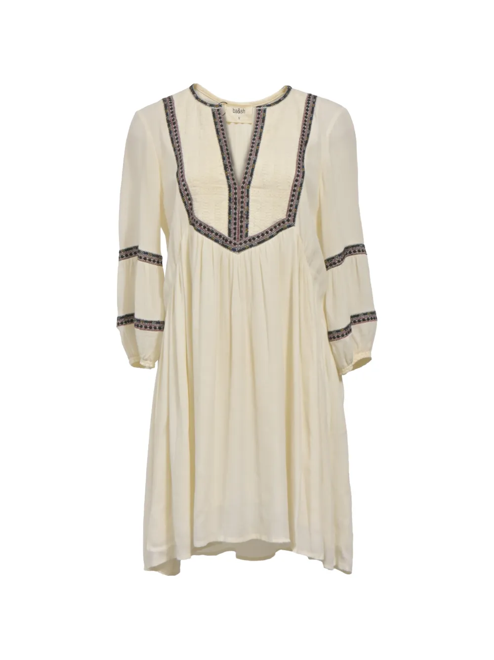 Pre-owned Ba&sh Tulsie V-neck Midi Dress In Neutral