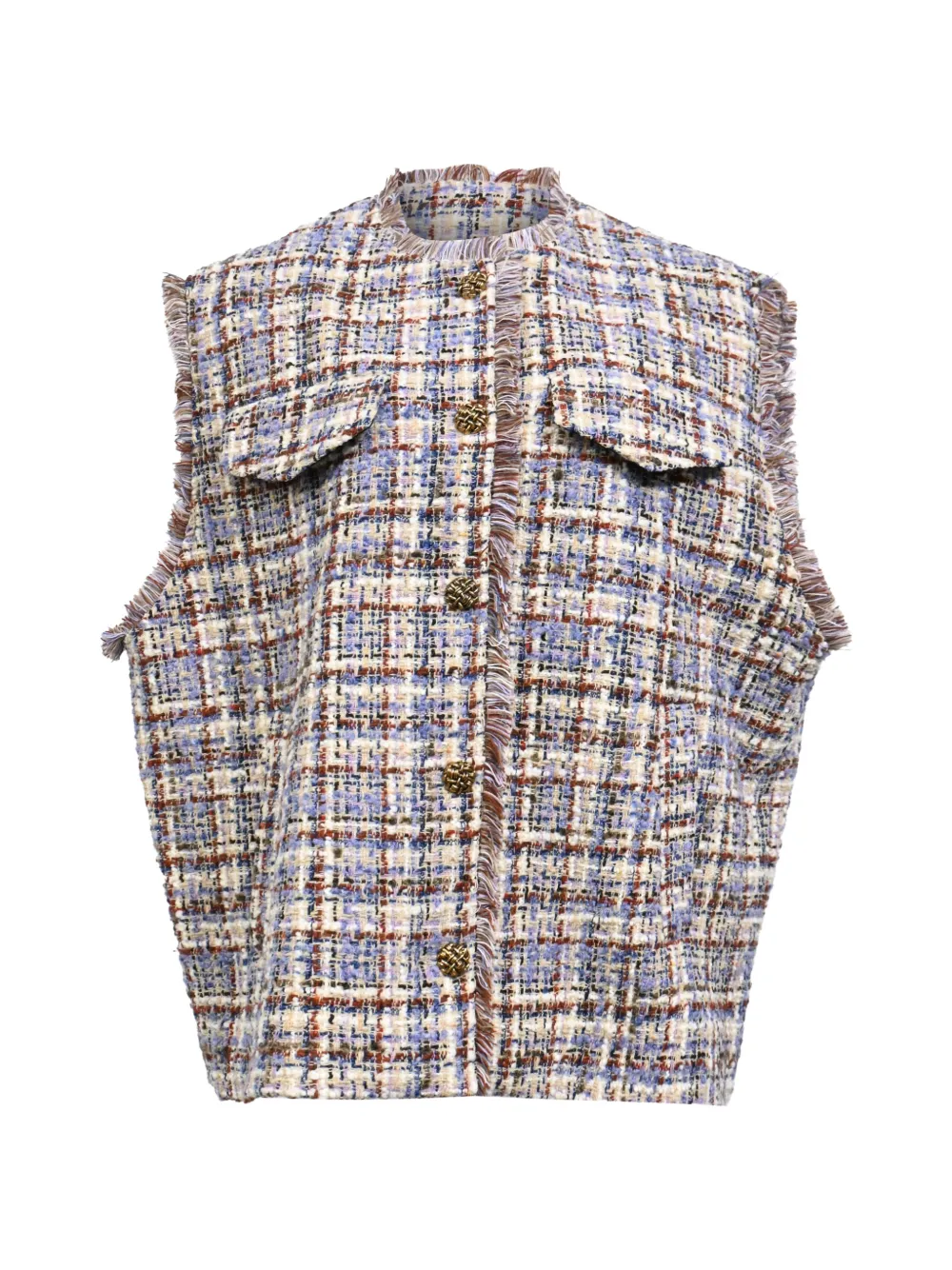 Ba&Sh Toba tweed gilet - Blu
