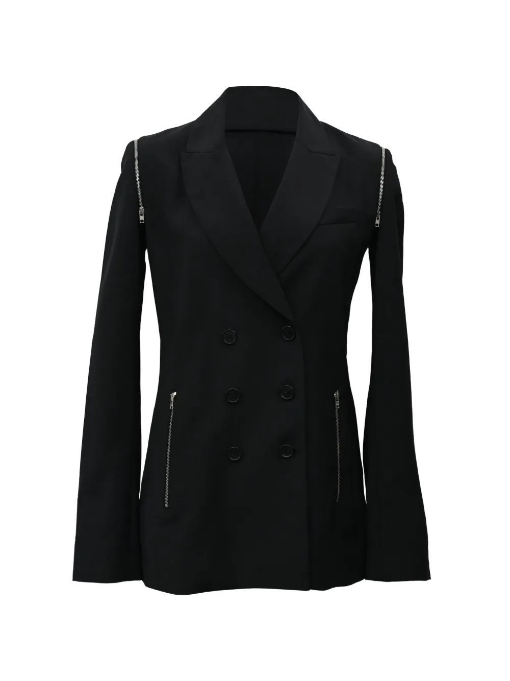 Alexander Wang zip-detail double-breasted blazer - Nero