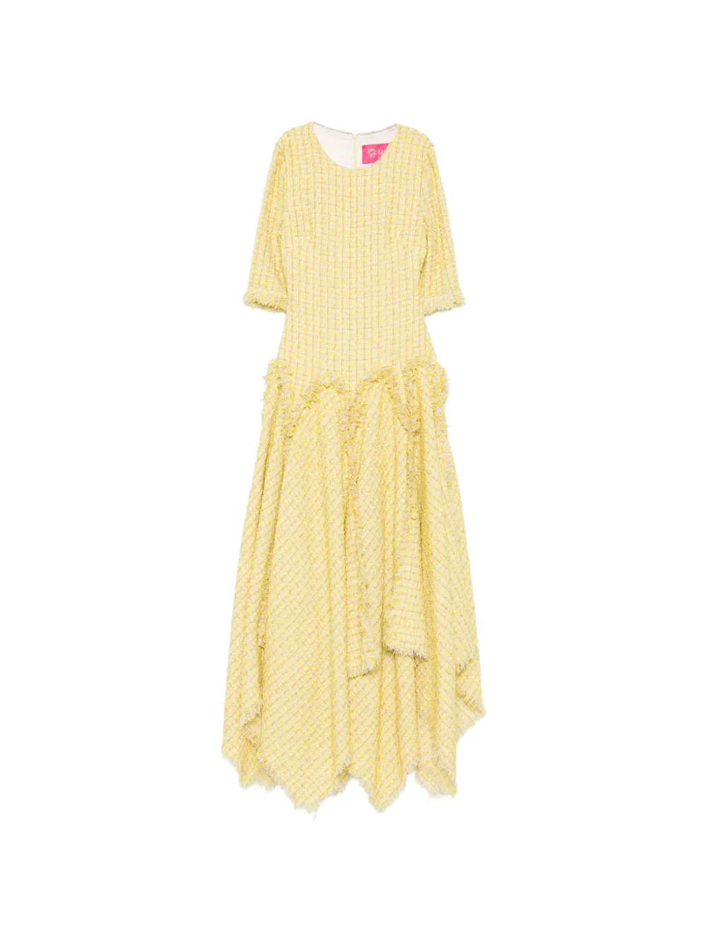 MIAU by Clara Rotescu fringed ruffled dress - Giallo