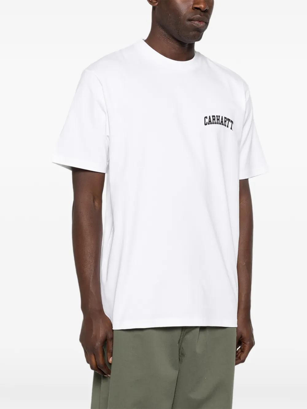 Carhartt WIP T-shirt met logo en ronde hals Beige