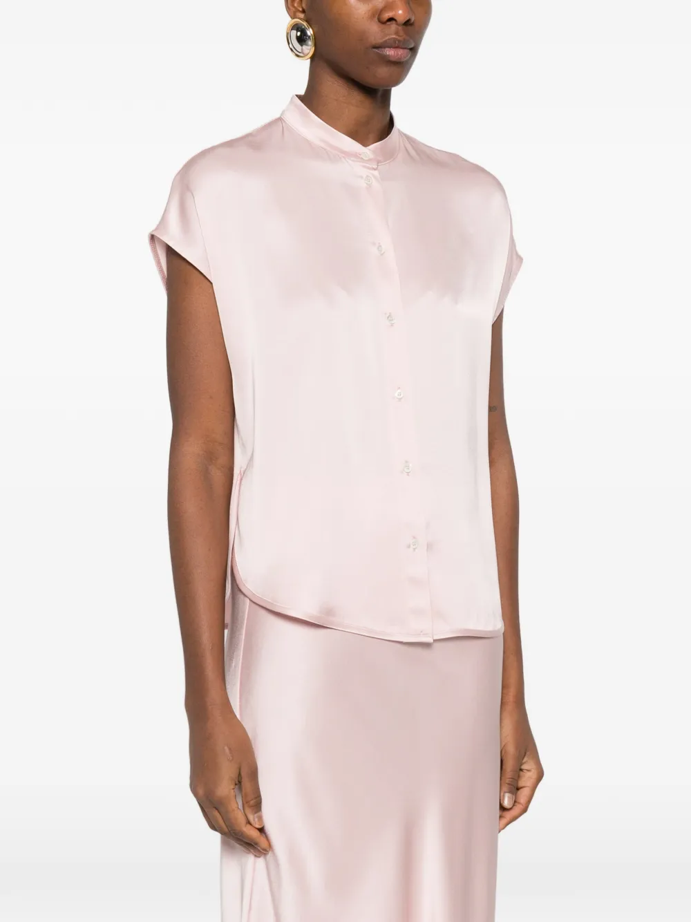 Ottod'ame Button Mandarin Shirt - Pink 