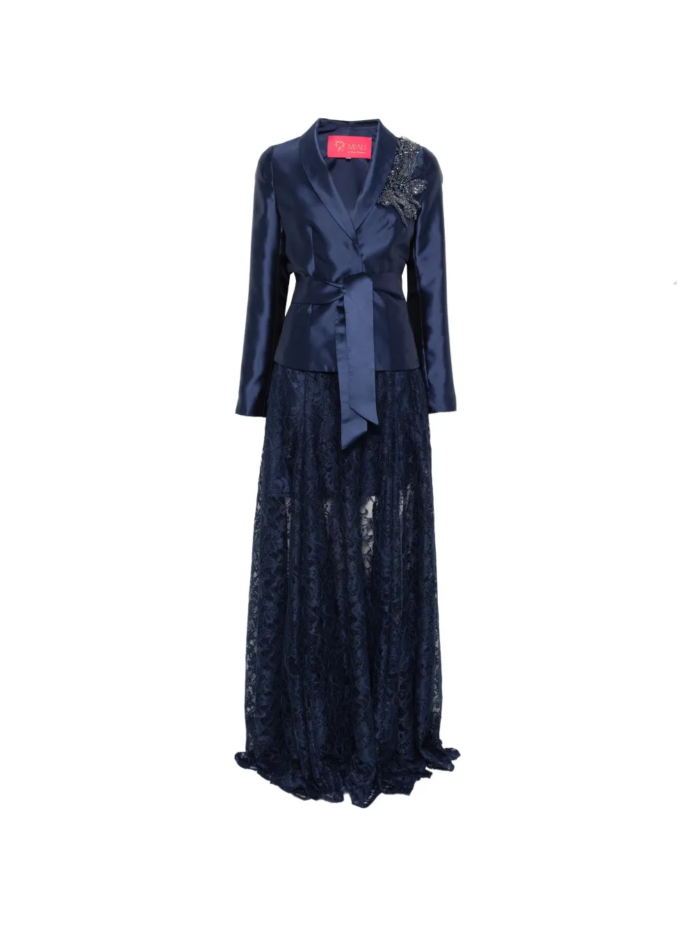 MIAU by Clara Rotescu Quincy lace-detail maxi dress - Blu